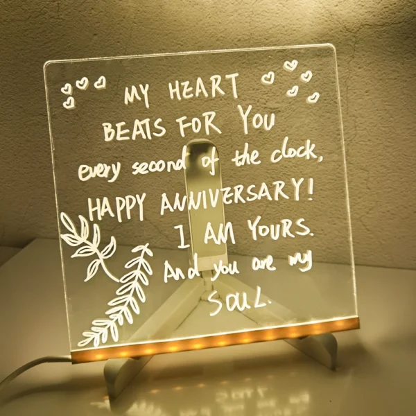 Personalized LED Lamp Acrylic Message Note Board Erasable USB Children‘s Drawing Board Bedroom Night Light Birthday Kids Gift - Image 6