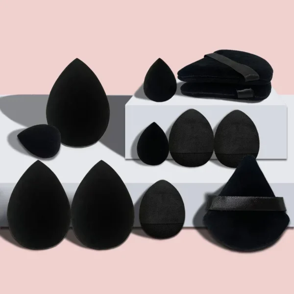 Small Medium and Large 12PCS Combination Set Makeup Puff Essential for Beginners Cosmetic Puff Set Makeup Foundation Sponge - Image 2