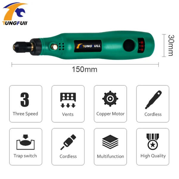 Tungfull Mini Variable speed Wireless Power Tools Mini Electric Drill Rotary Power Tools Electric Hand Drill Cordless Drill - Image 6