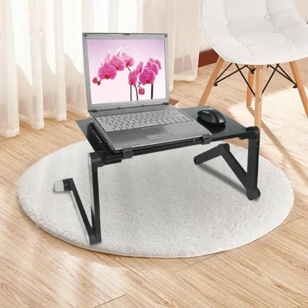 Laptop Stand For Bed Foldable Lap Tablet Table Laptop Stand With Mouse Pad And Anti-slip Clip For Drawing Bed Sofa Working Couch - Image 4