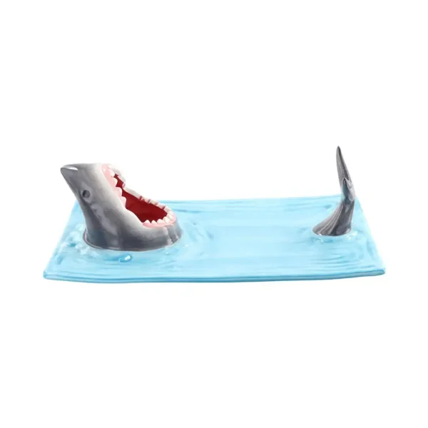 Unique Shark Shape Plate Funny Decorative Ceramic Sushi Plates For Dessert,Cheese Snacks,fruits,vegetable Home Decor Access J6A1 - Image 5