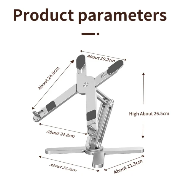 Foldable Laptop Stand 360°Rotation Notebook Table Aluminum Alloy Holder Portable Book Tablet Bracket with Heat Dissipation - Image 6