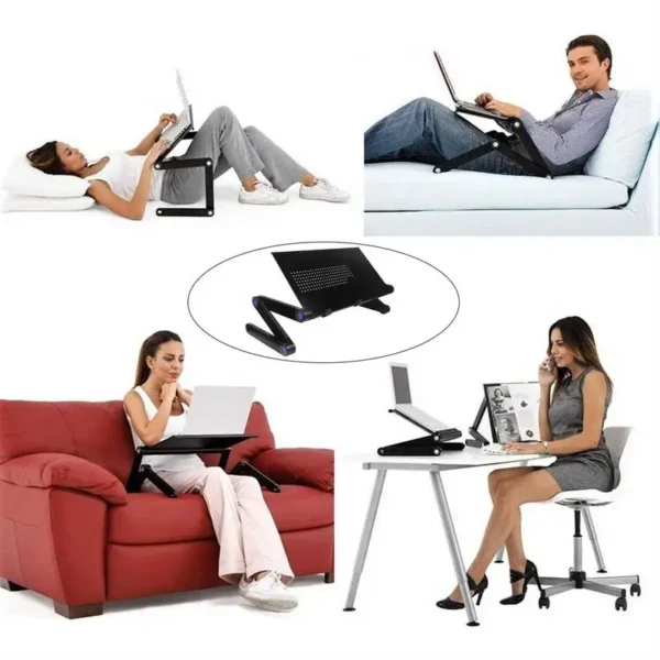 Laptop Stand For Bed Foldable Lap Tablet Table Laptop Stand With Mouse Pad And Anti-slip Clip For Drawing Bed Sofa Working Couch - Image 5