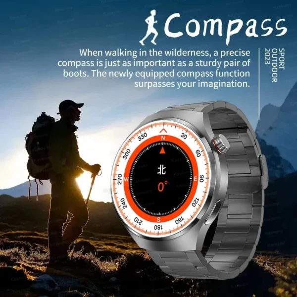 For HUAWEI GT4 Pro GPS NFC Smart Watch Men 360*360 AMOLED Screen Heart rate Bluetooth Call IP68 Waterproof Man Smartwatch 2024 - Image 2