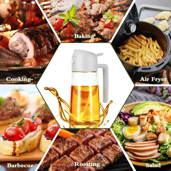 2 in 1 Spray for Olive Oil Spray Sprayer Dispenser Bottle Comfortable Handle Design for Barbecue Air Frying Pan Oven Camping - Image 5