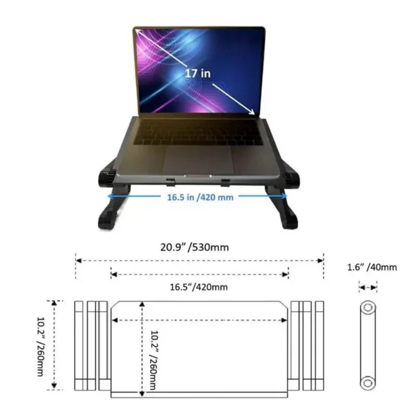 Laptop Stand For Bed Foldable Lap Tablet Table Laptop Stand With Mouse Pad And Anti-slip Clip For Drawing Bed Sofa Working Couch - Image 6