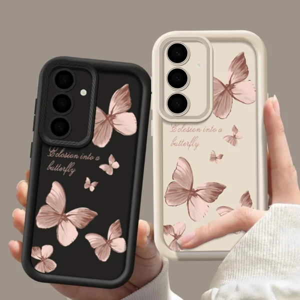 Gold Butterfly Soft TPU Case For Samsung Galaxy A55 A54 A15 A14 A16 A35 A53 A25 5G S25 S24 S23 S22 Ultra Plus S23 FE Phone Cover - Image 3