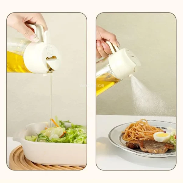 2 in 1 Spray for Olive Oil Spray Sprayer Dispenser Bottle Comfortable Handle Design for Barbecue Air Frying Pan Oven Camping - Image 3