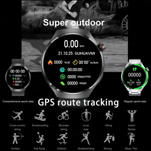 For HUAWEI GT4 Pro GPS NFC Smart Watch Men 360*360 AMOLED Screen Heart rate Bluetooth Call IP68 Waterproof Man Smartwatch 2024 - Image 5