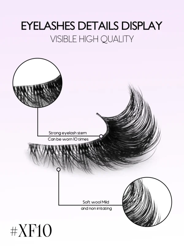 GROINNEYA Cat Eye Lashes Natural long Clear Band Lashes Winged End Eye Elongated Eyelashes Faux Mink Eyelashes Makeup - Image 6