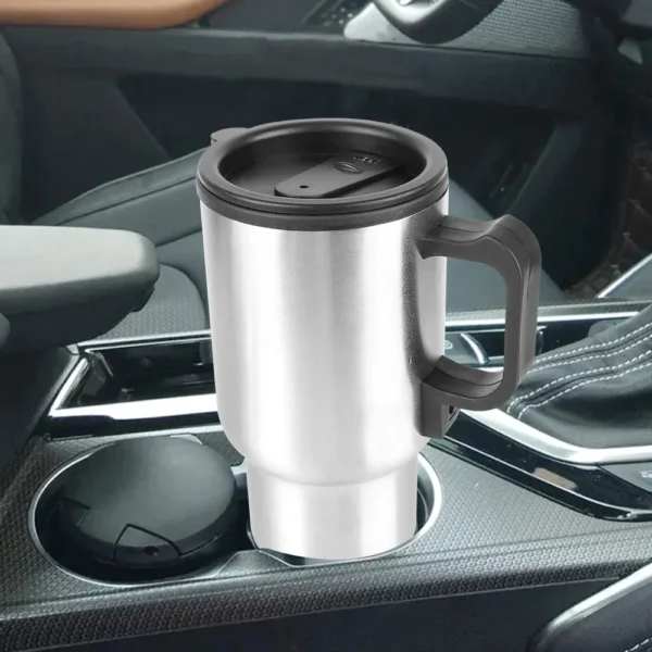 Camping Travel Kettle Electric Heating Car Kettle Vehicle Heating Cup 12V 450ml Stainless Steel Water Coffee Milk Thermal Mug - Image 2