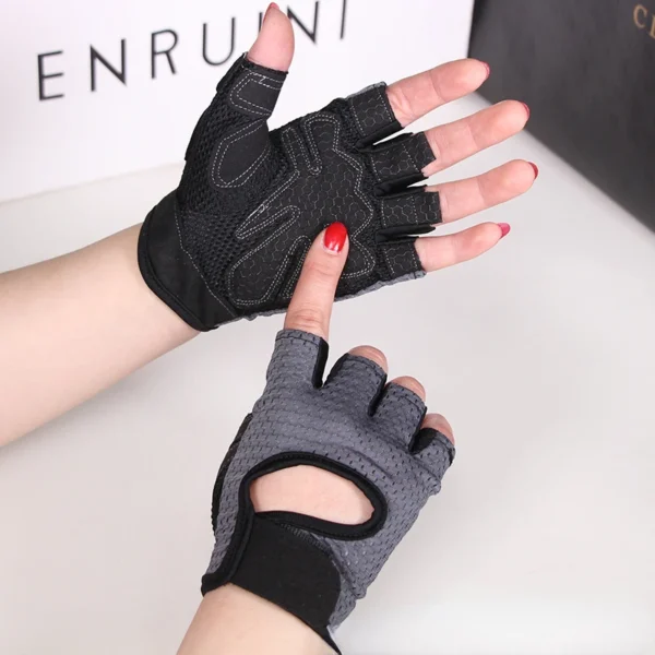 Weightlifting Gloves Women Men Fitness Gym Gloves Half Finger Breathable Non-slip Gel Pad Bodybuilding Training Dumbbells Gloves - Image 2