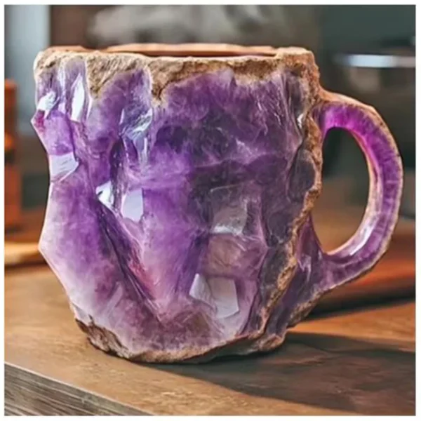 1PC Multi-Colored Mineral Crystal Coffee Mug，Natural Mineral Crystal Mug， Colorful Crystal Christmas Mugs,Christmas Gift New - Image 2