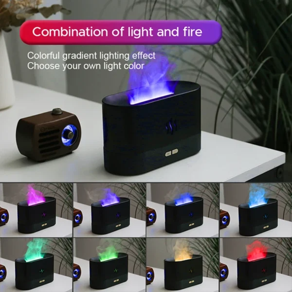 Kinscoter Aroma Diffuser Air Humidifier Ultrasonic Cool Mist Maker Fogger Led Essential Oil Flame Lamp Difusor - Image 4