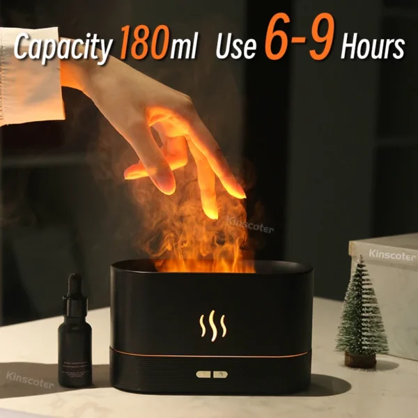 Kinscoter Aroma Diffuser Air Humidifier Ultrasonic Cool Mist Maker Fogger Led Essential Oil Flame Lamp Difusor - Image 3