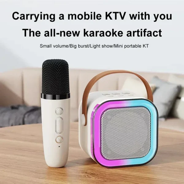 K12 Karaoke Machine Portable Bluetooth 5.3 PA Speaker System with 1-2 Wireless Microphones Home Family Singing Children's Gifts - Image 2