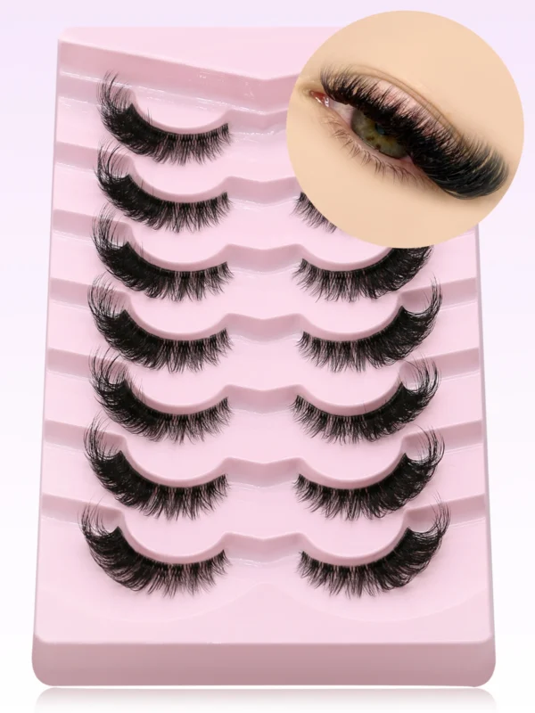 GROINNEYA Cat Eye Lashes Natural long Clear Band Lashes Winged End Eye Elongated Eyelashes Faux Mink Eyelashes Makeup - Image 3