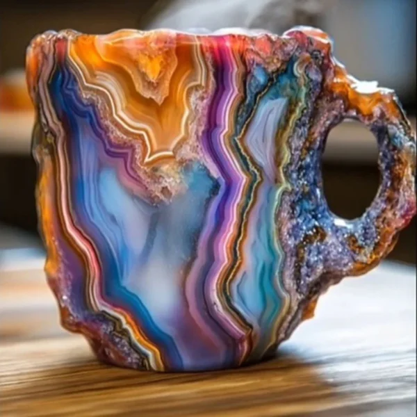 1PC Multi-Colored Mineral Crystal Coffee Mug，Natural Mineral Crystal Mug， Colorful Crystal Christmas Mugs,Christmas Gift New - Image 3