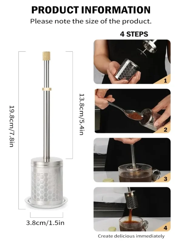 Reusable Coffee Filter Screen Stainless Steel Coffee And Tea Maker Portable Travel Coffee Brewer Tea Infuser Kitchen Accessories - Image 6