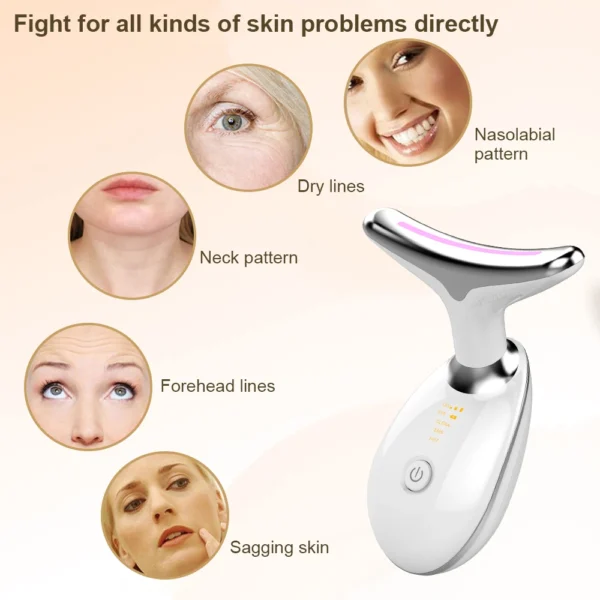 Facial Massager EMS Facial Microcurrent Anti-aging Facial Massager Red Light Therapy Skin Tightening Neck Face Lifting Massager - Image 2