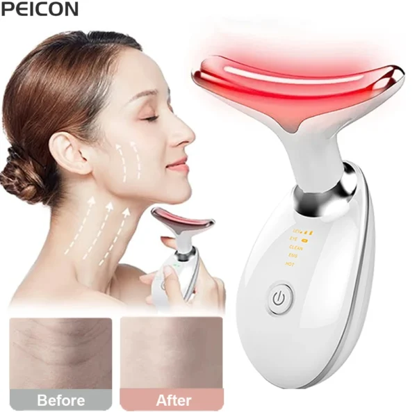 Facial Massager EMS Facial Microcurrent Anti-aging Facial Massager Red Light Therapy Skin Tightening Neck Face Lifting Massager